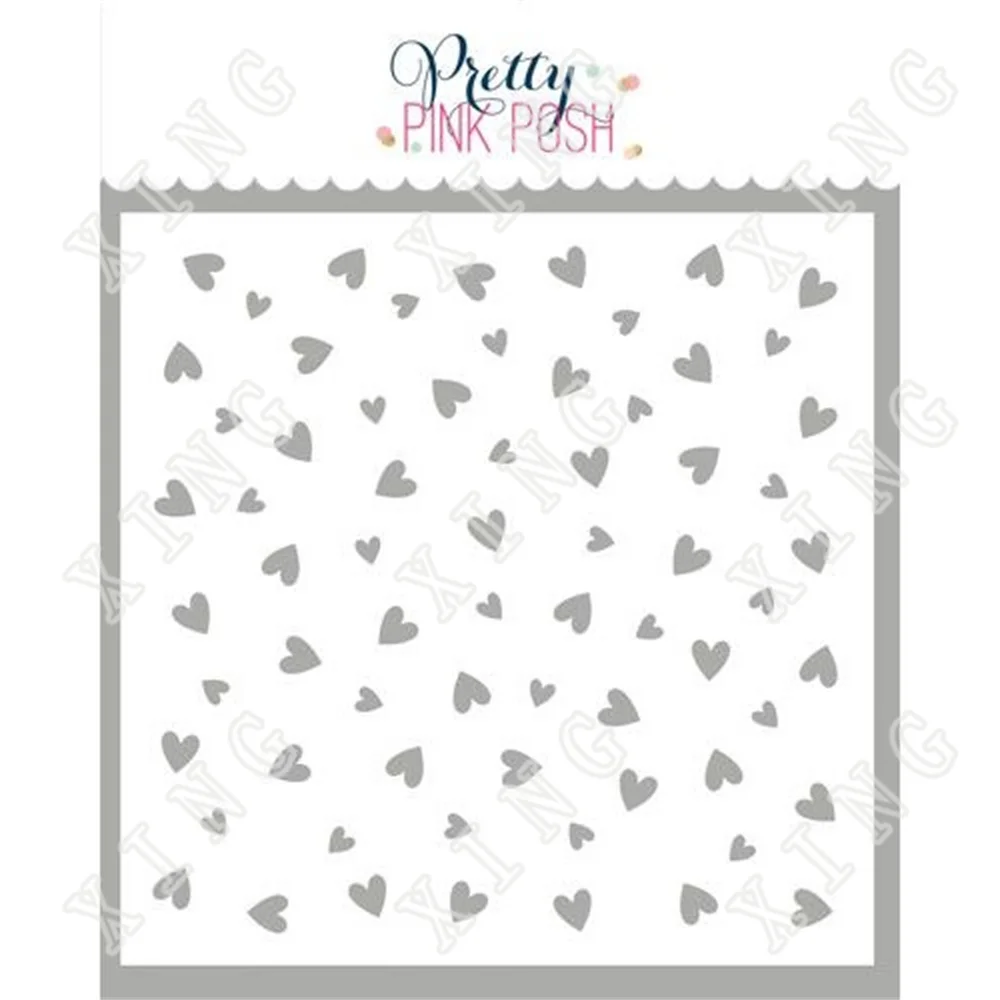 

2022 Valentine's Day New Scattered Hearts Stencil Handmade Diy Scrapbooking Paper Card Gift Drawing Coloring Layering Stencils