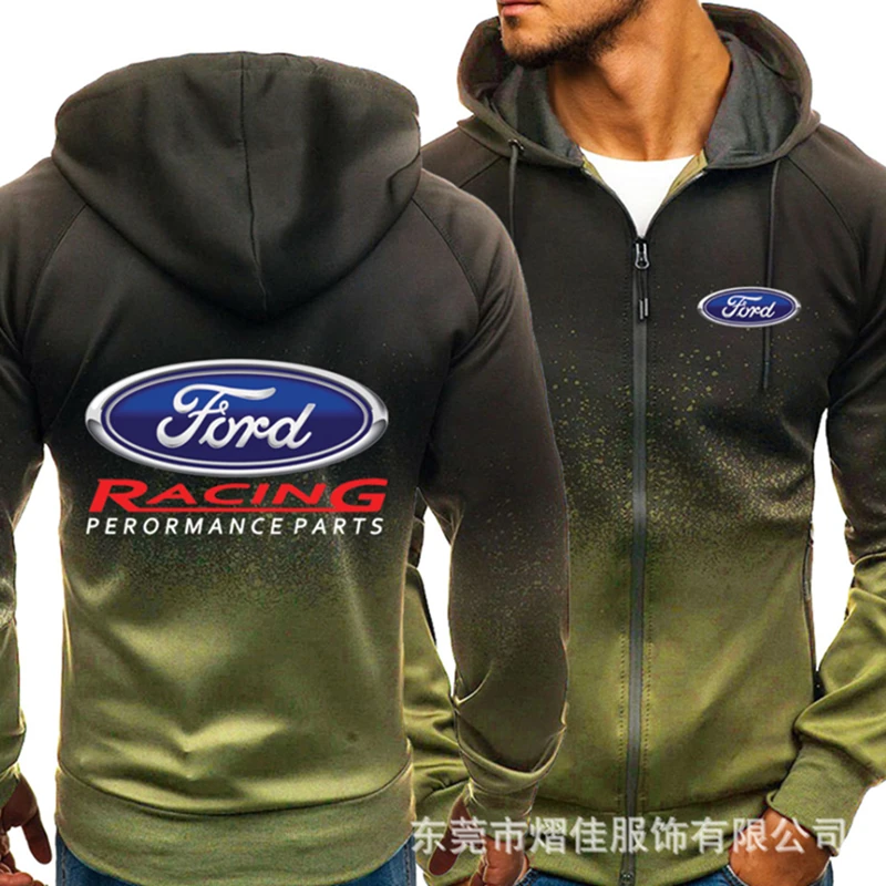 

Мужской кардиган с капюшоном Ford, темно-синий Повседневный свитшот на молнии, осень 2022