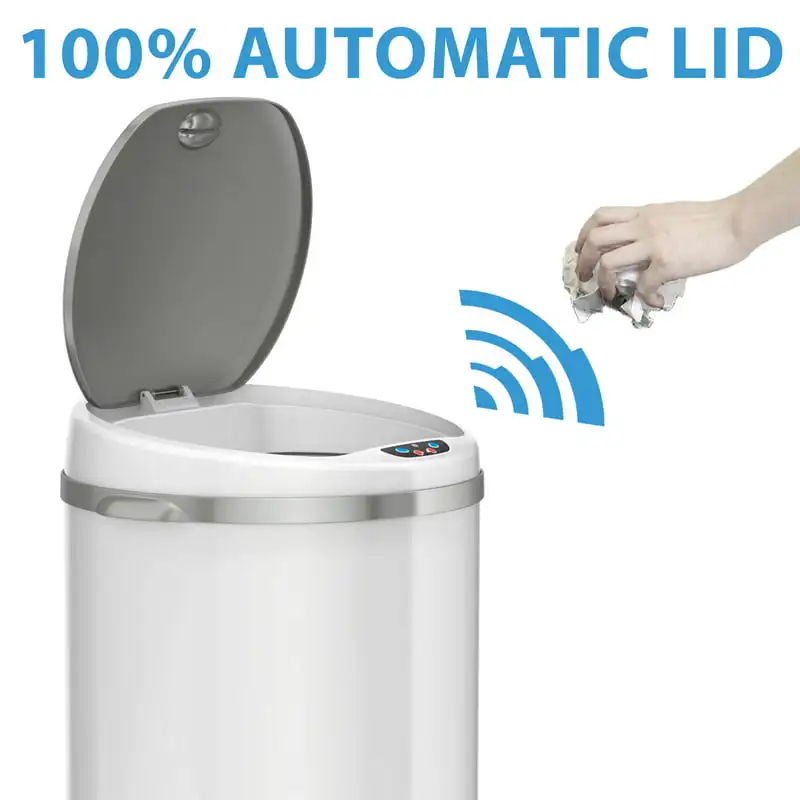 

Sensor Trash Can, with Deodorizing feature, 13 Gallon, Pearl White