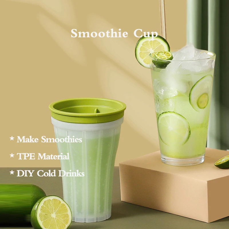 

TPE Smoothie Cup Pinch Cup Homemade Crushed Ice Slush Squeeze Cup Diy Cold Beverage Home Kitchen Accessories Make