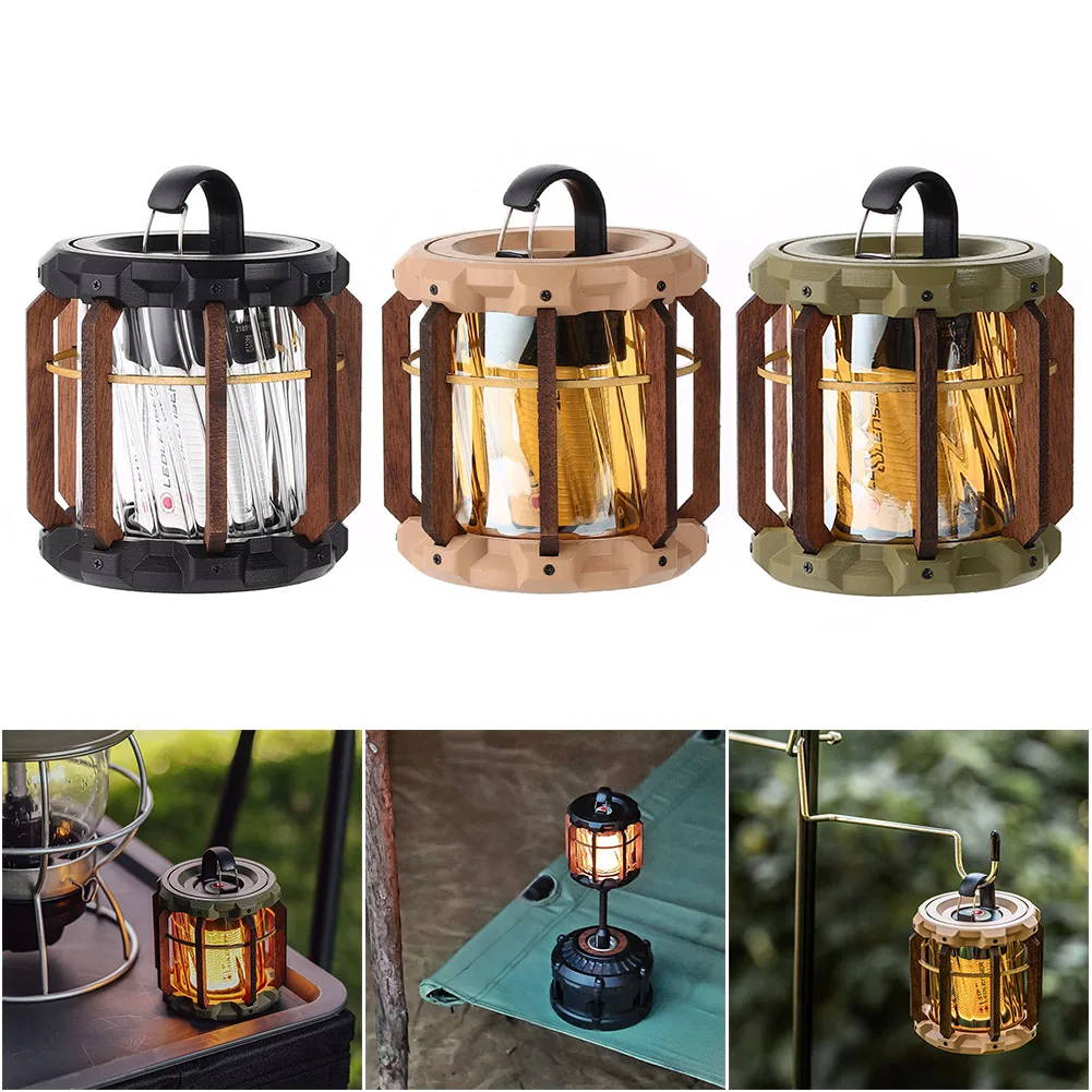 

2022 New Swamte Lampshade Atmosphere Lamp Shade Cover for ML4 Campinglight Lantern Lamp Shade Walnut Wood Camping Cover