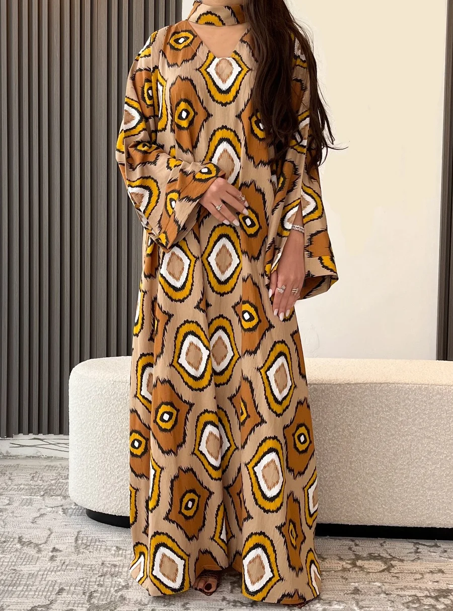 

Jalabiya Muslim Dress Women Casual Loose Turkey Abaya Dubai Modest Islam Clothing Arab Moroccan Caftan Party Evening Kaftan Robe