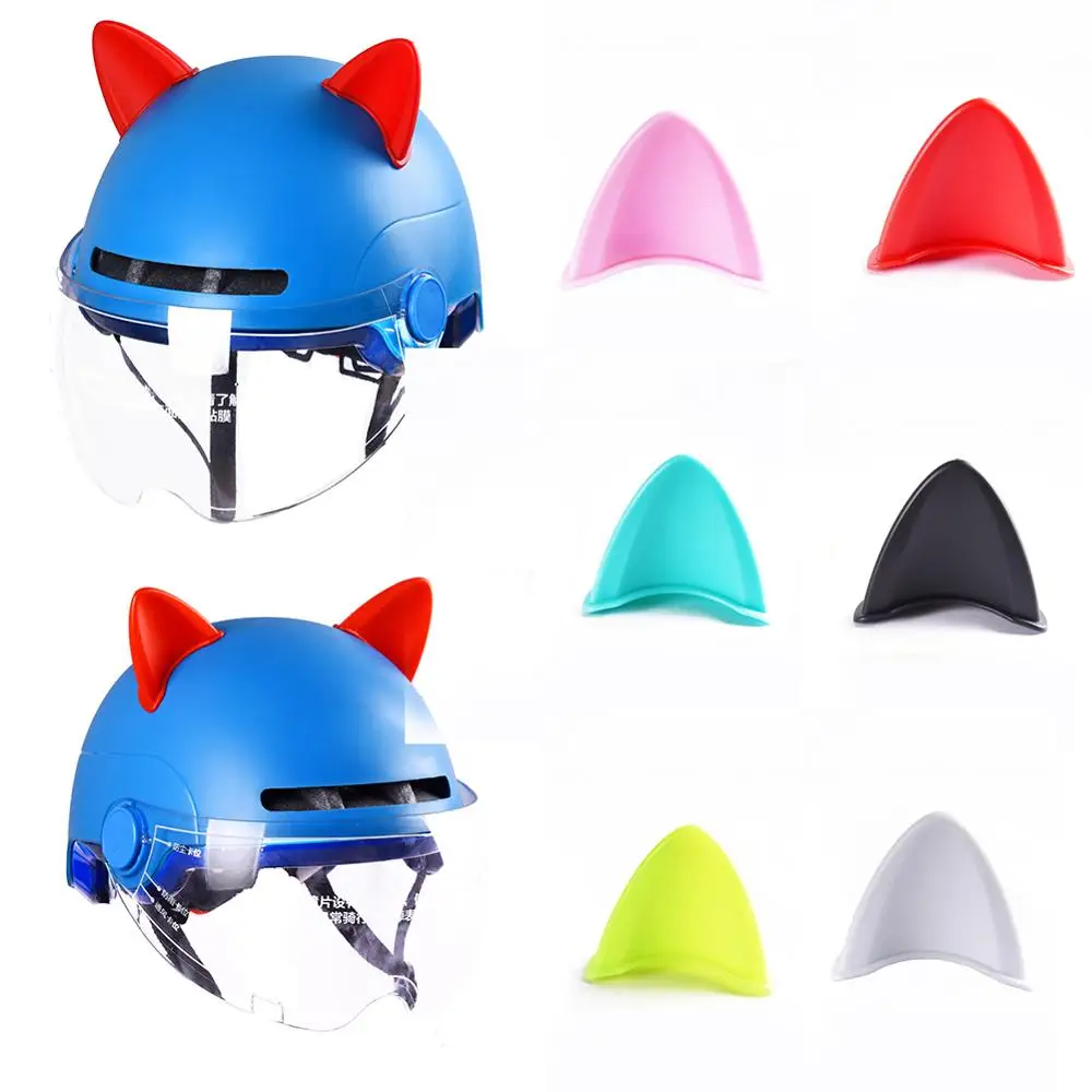 

2PCS/Set Car Motorcycle Helmet Cute Plush Cat Ears Motocross Full Face Off Road Helmet Decoration Sticker Cosplay Parts