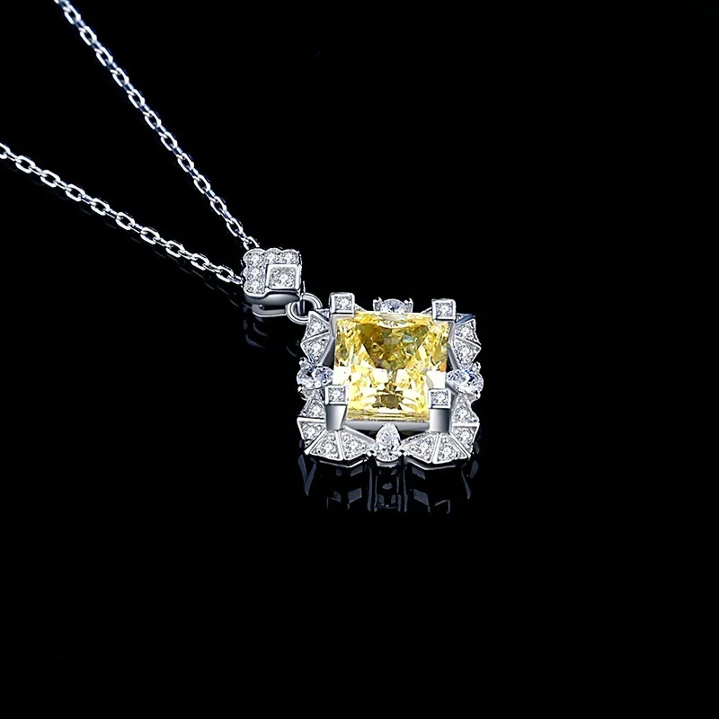 

S925 sterling silver Korean diamond ice flower cut stone collar chain Original design zircon necklace