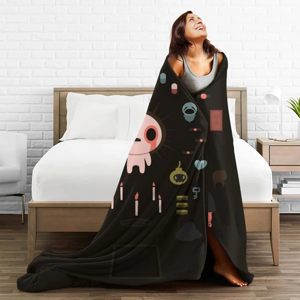Одеяло для влюбленных видеоигр The Binding Of Isaac Фланелевое дышащее мягкое покрывало