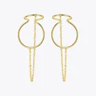 Женские серьги-клипсы с изогнутой линией ENFASHION, большие серьги золотого цвета, серьги без пирсинга, ювелирные изделия, серьги E1124