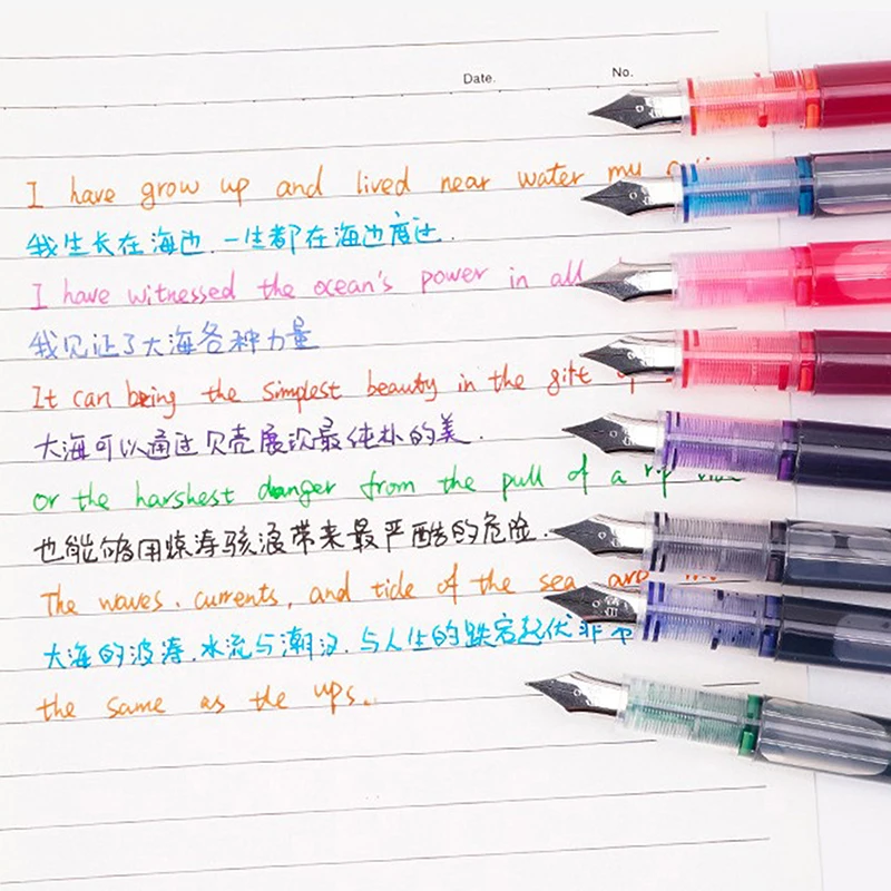 

Fountain Pen Large Capacity Fashion Classic Transparent Color Ink Stationery