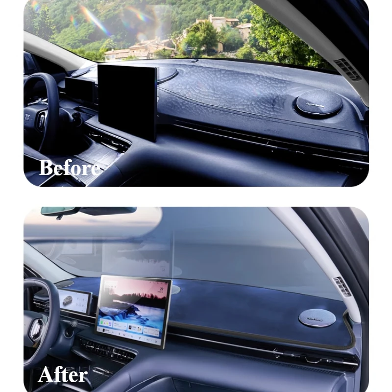 Фото Для Geely Galaxy E5 приборная панель светозащитная накладка оригинальный цвет автомобиля плюшевая центральная консоль солнцезащитная накладка товары для интерьера автомобили №3