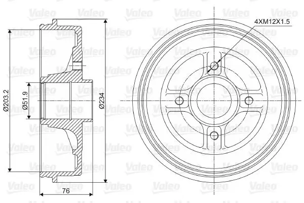 

237003 brake drum for KANGOO RAPID; KANGOO RAPID; KUBISTAR