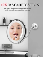 multifunction led makeup mirror 10x illuminated magnifying collapsible vanity looking glass 360 flexible bathroom shaving mirror