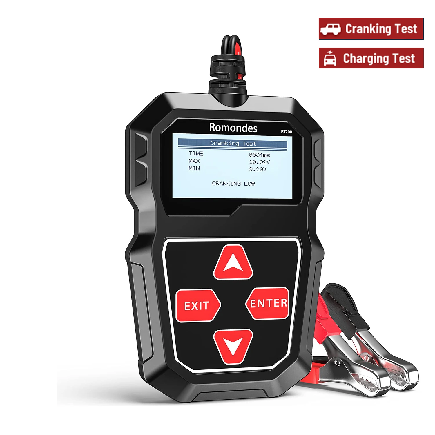 Romondes BT200 тестер автомобильного аккумулятора 12 в 100-2000 CCA автоматический тестер нагрузки аккумулятора система зарядки Cranking анализатор для автомобиля лодочный мотор Romondes BT200 тестер автомобильного аккумулятора 12 в 100-2000 CCA автоматический тестер нагрузки аккумулятора система зарядки Cranking анализатор для автомобиля лодочный мотор