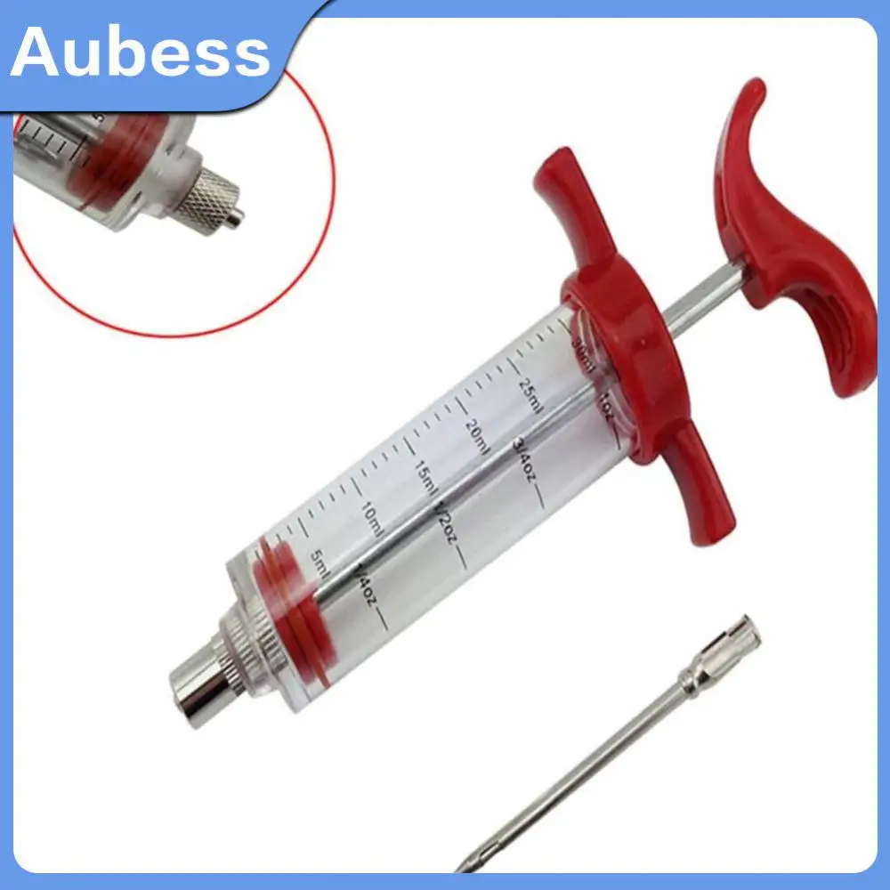

Food Grade Turkey Syringe Abs Plastic Barbecue Meat Syringe Stainless Steel Needles Bbq Meat Syringes Durable Kitchen Tools Red