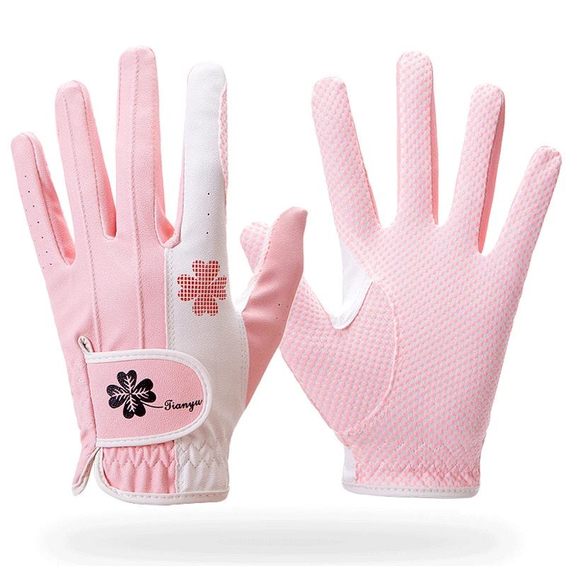 

Женские перчатки для гольфа, дышащие Нескользящие женские перчатки для девушек, мягкие, износостойкие, пара/2 упаковки для левой и правой ру...