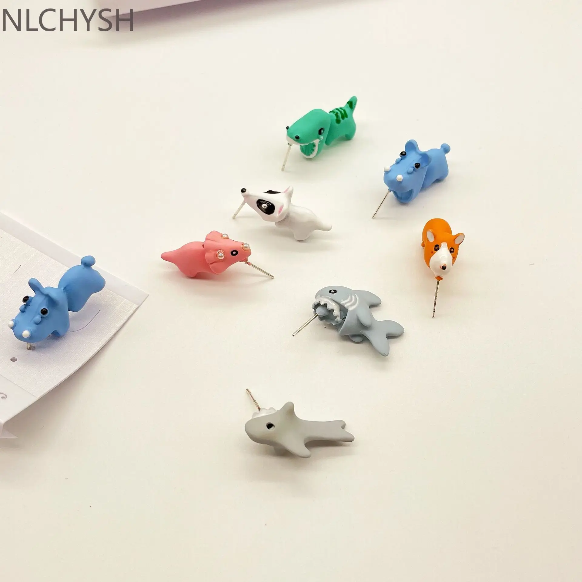 

Cute Animal Bite Earring Dinosaur Suitable For Women Cartoon Little Dog Whale Earring Teens Girl Funny Gift Teenager Accessories