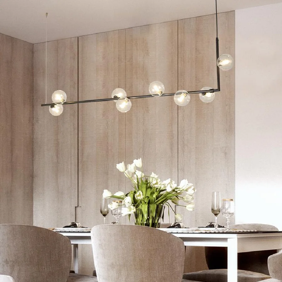

LukLoy Creative Design Led Decoration Glass Hanging Lamp Modern Simple Ball Chandelier Bedroom Restaurant Lighting Fixtures