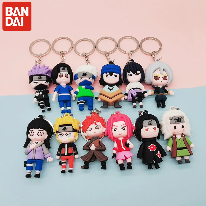 

Bandai Naruto Keychain Sasuke Sakura Kakashi Hinata Itachi Tsunade Jiraiya Gaara Keychains Pendant Bag Accessories Key Chain