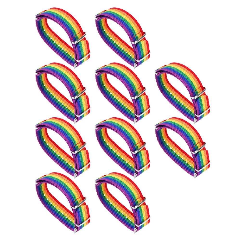 

Rainbow Woven Bracelet Chic Wristband Women Hand Accessory Straps Colorful Decor