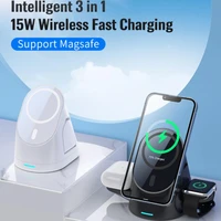 3 in 1 magnetic wireless charger folding storage design multiple security protection strong magnetic attraction for watch phone