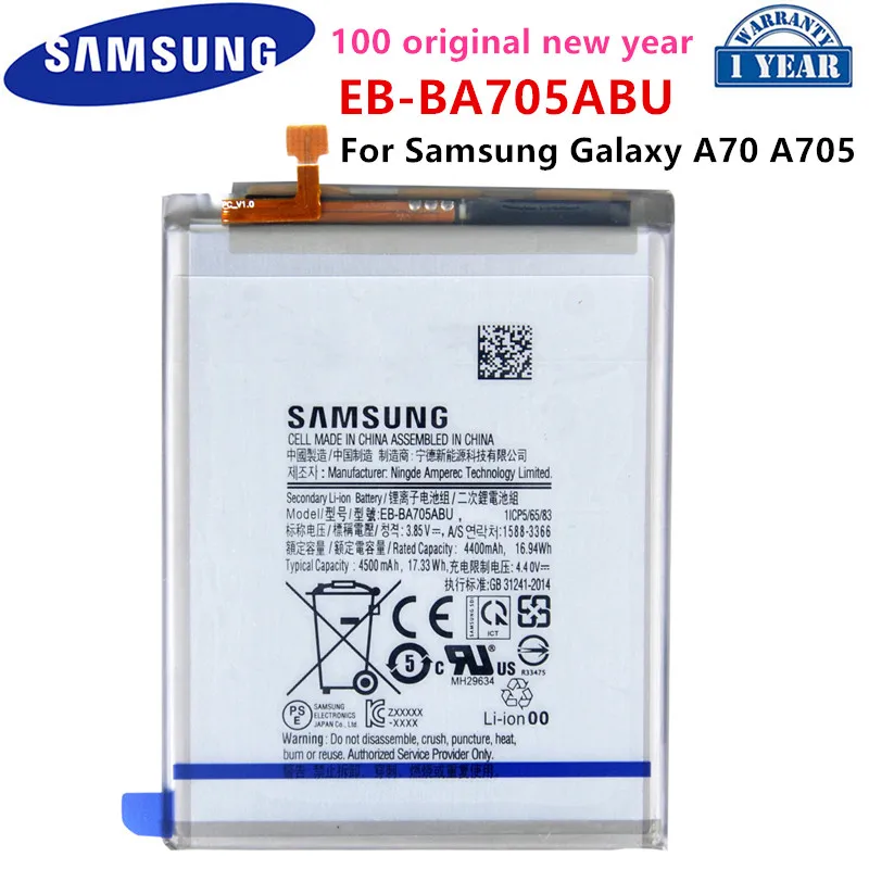 

SAMSUNG Orginal EB-BA705ABU 4500mAh Replacement Battery For SAMSUNG Galaxy A70 A705 SM-A705 A705FN SM-A705W Batteries