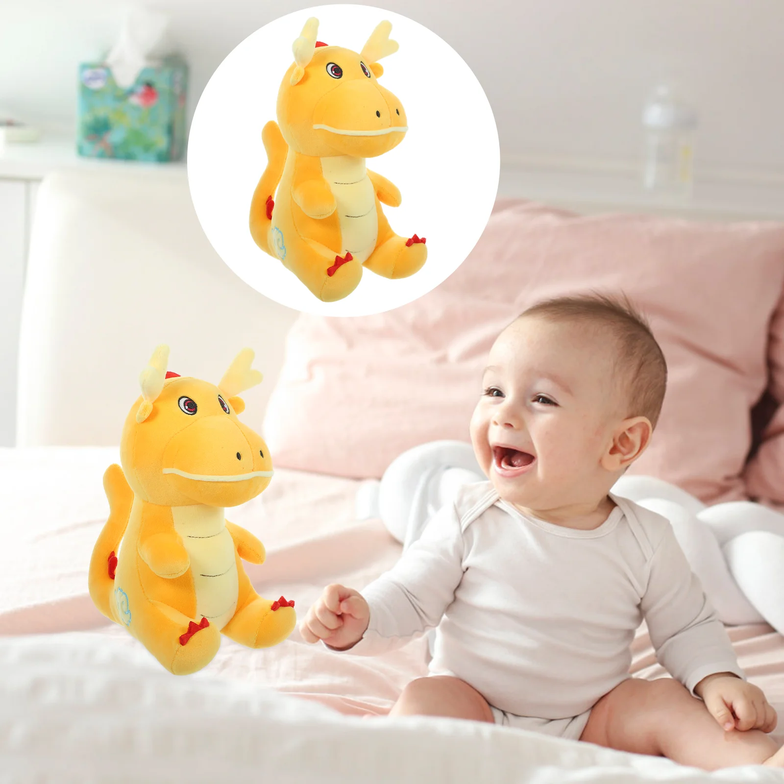 

Plush Toys Chinese Dragon Desktop Adorable Decorative Stuffed Fabric Animal