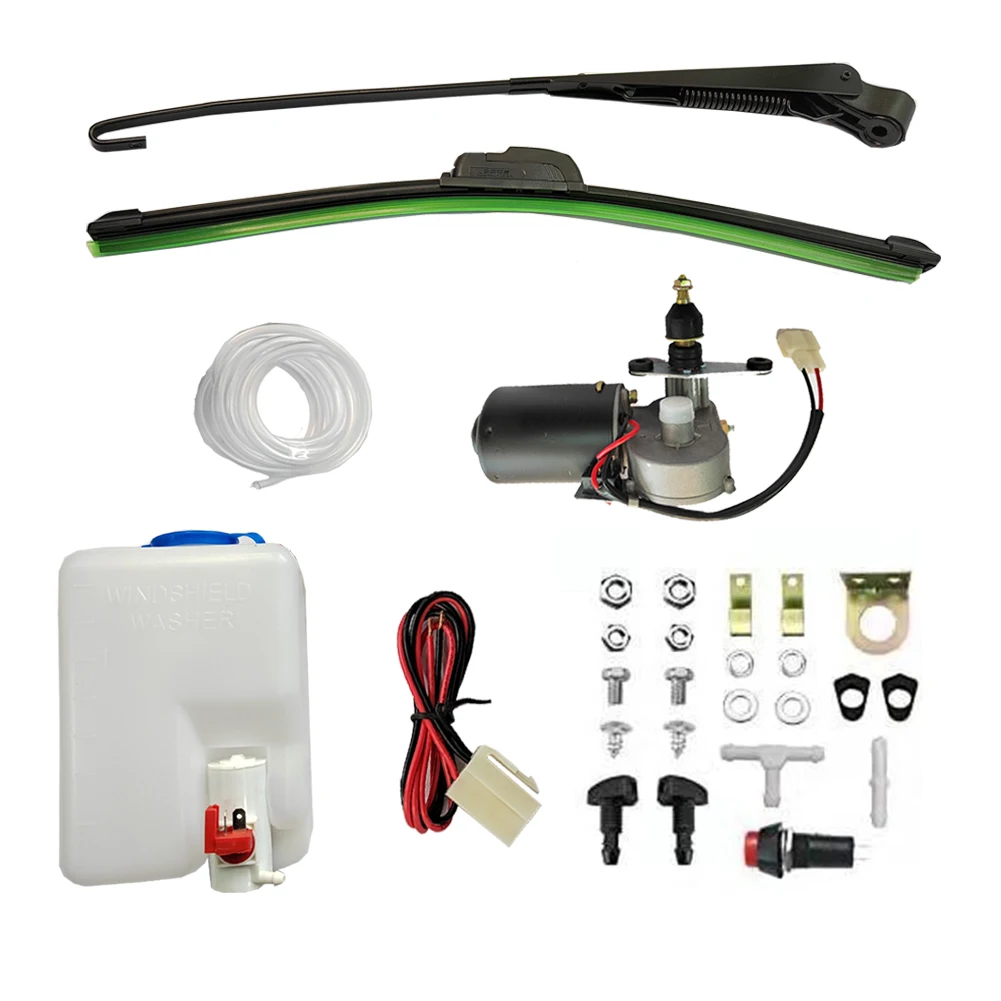 

12V UTV Electric Windshield Wiper Motor Kit w/Washer Pump Bottle For Polaris Ranger UTV ATV Tracktor Tricycle