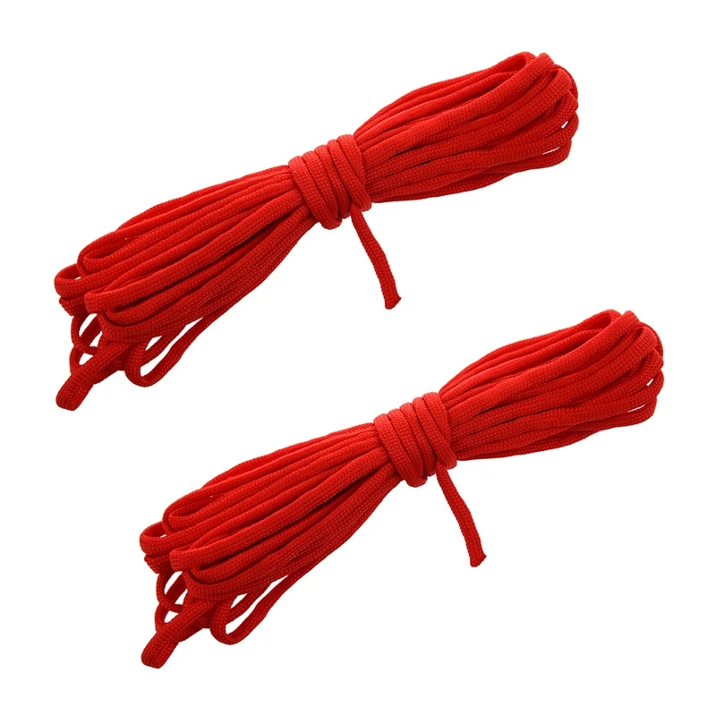 

2X 20FT Paracord Parachute Cord Lanyard Nylon Desert Survival 7 Strand-Red