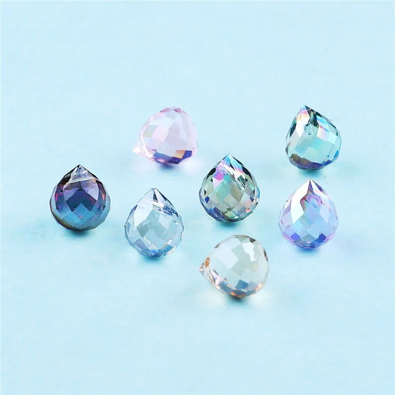 

10Pcs 8*9MM Austria Teardrop Faceted Crystal Beads For Bracelet Jewelry Making Needlework DIY Accessories Drop shape Glass Beads