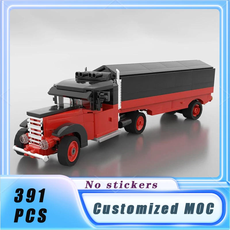 Классическая модель автомобиля MOC полуприцепа строительные блоки для грузовиков