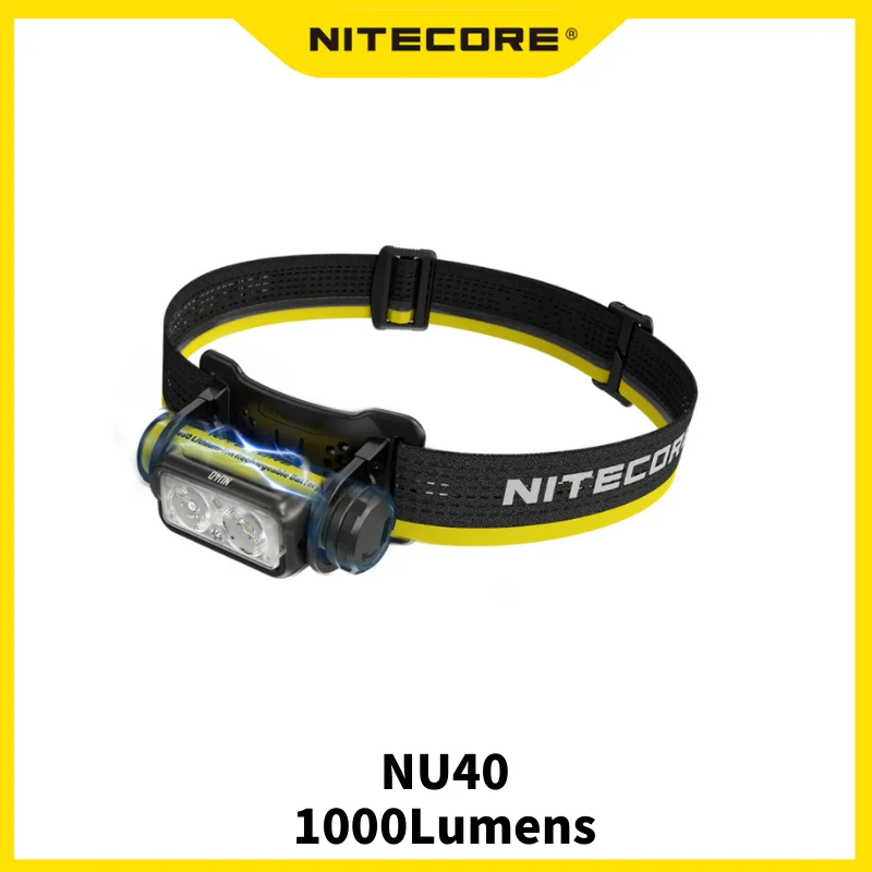 NITECORE NU40 Headlamp 1000Lumens USB-C Rechargeable Headlight for Trail Running Work Fishing Trekking Backpacker