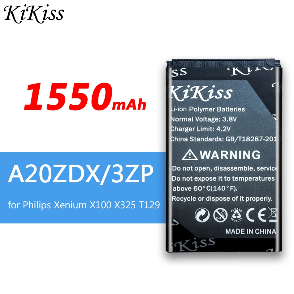 

1550mAh NEW High Power Battery For PHILIPS Xenium X325 X100 T129 Smartphone Smart Moble Phone Bateria A20ZDX/3ZP