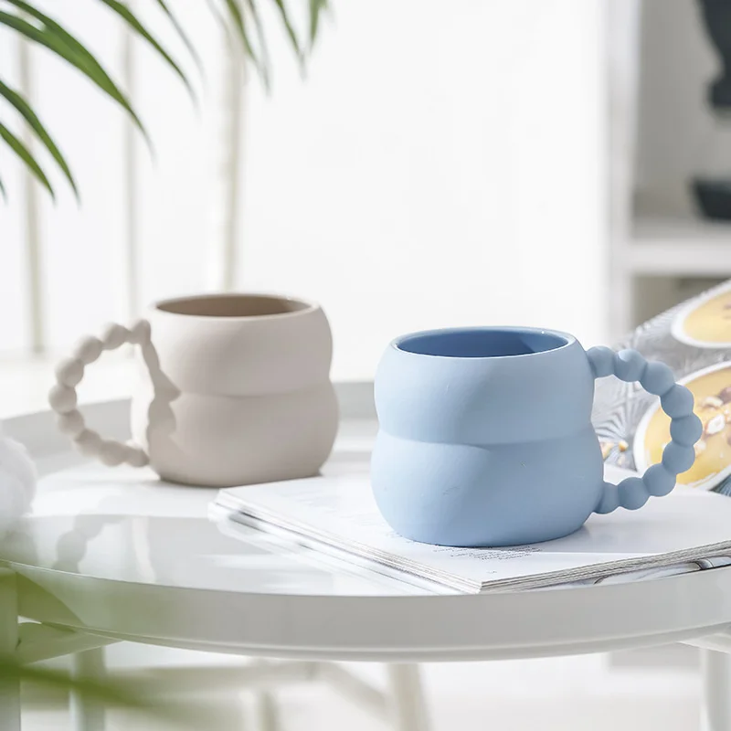 

Креативная керамическая кружка, милая кофейная чашка, домашний декор в скандинавском стиле, ручная работа, чашка для молока и чая, домашняя ...