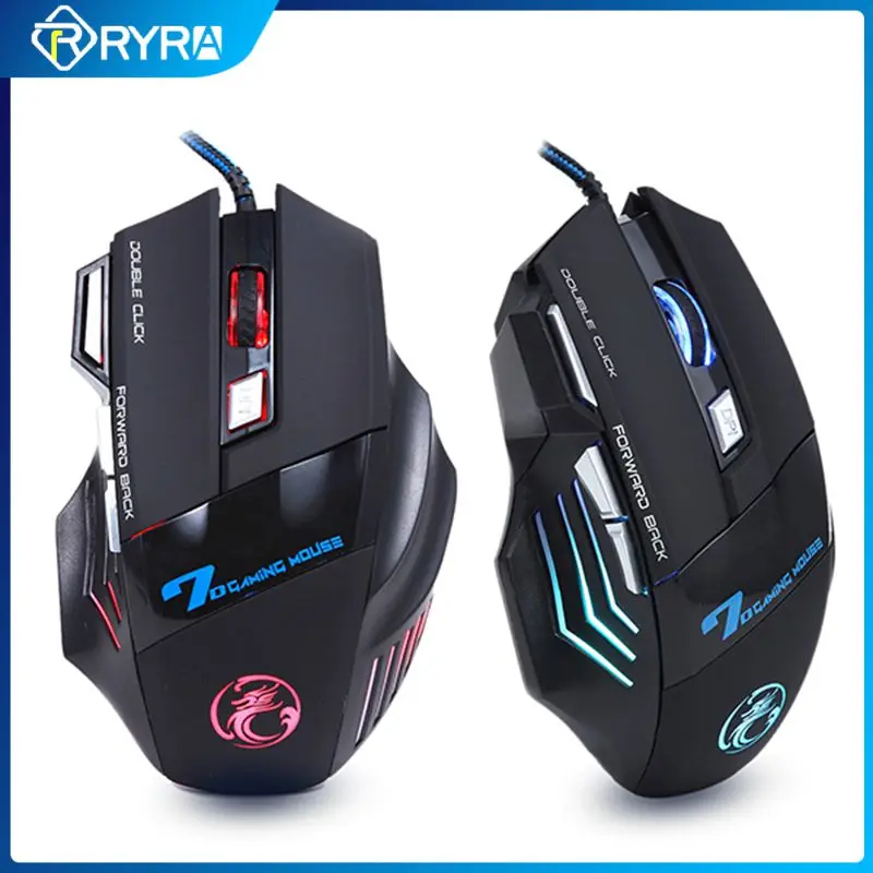 

RYRA Gaming Rechargea Mouse 7 Buttons Gamer Mouse Breathing RGB LED Light Ergonomic Game Silent Mice For Computer Laptop PC