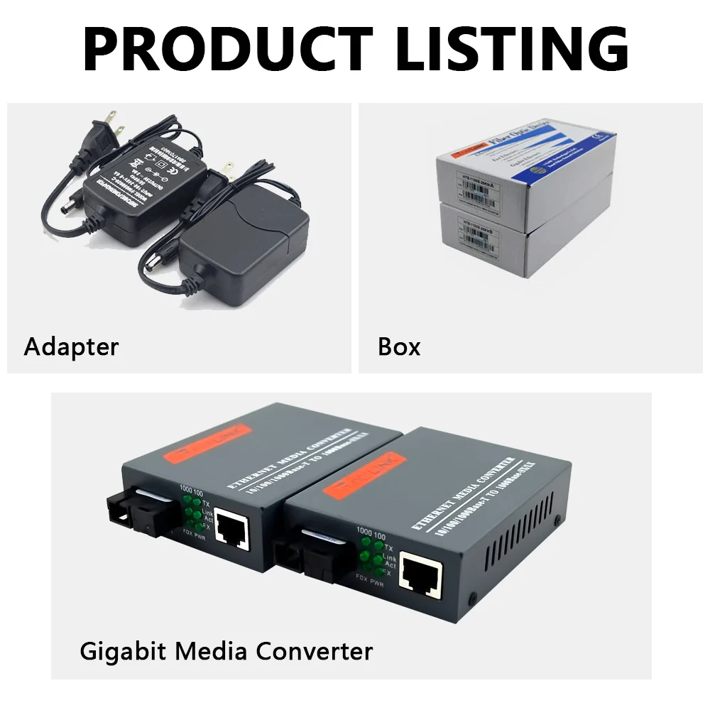 OPTFOCUS Gigabit Fiber Optical Media Converter 1000Mbps SM Transceiver SC module 20km A B 5pairs Transceiver Free Shipping