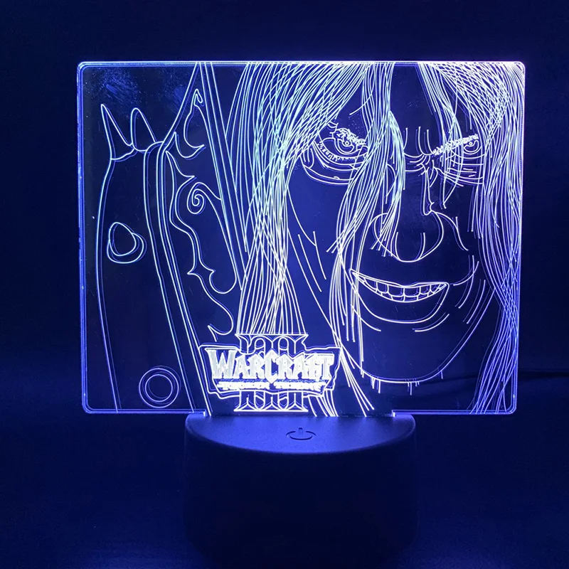 

Warcraft Frozen Throne Lich King 3D Night Light Bedroom Decoration LED Desk Lamp, Suitable For Game Fans Christmas Birthday Gift