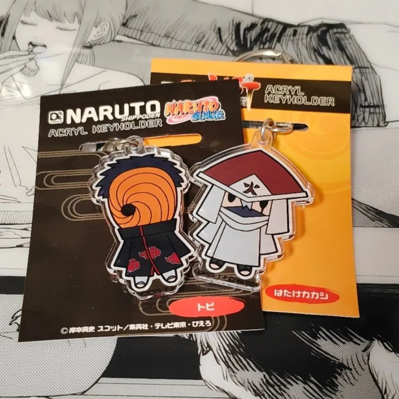 Брелок для ключей NARUTO, женский брелок для ключей Akatsuki Uchiha Obito для мужчин, бамбуковая шляпа, брелок для ключей Hatake Kakashi, акриловый кулон, подарок для девочек (art.: 3920cffa492fc) - 3920cffa492fc