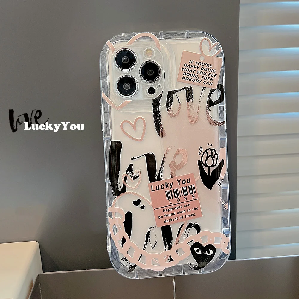 

Ins graffiti letter case for Apple 14promax iPhone 13 12 Fashion phone soft cover