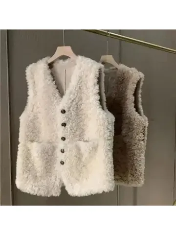 Жилет-свитер Neploe из овечьей шерсти с V-образным вырезом для женщин, весна-осень 2026, новинка, безрукавка, однобортный топ