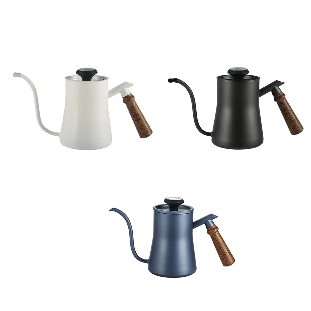 

Чайник для кофе, ручной чайник из нержавеющей стали, удобный термометр, контейнер для напитков для ресторана, дома, бара, синий цвет