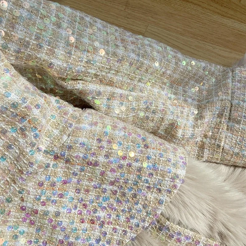 New Sequin Fashion Ladies Coat Fur Ladies Coat Winter Warm Coat