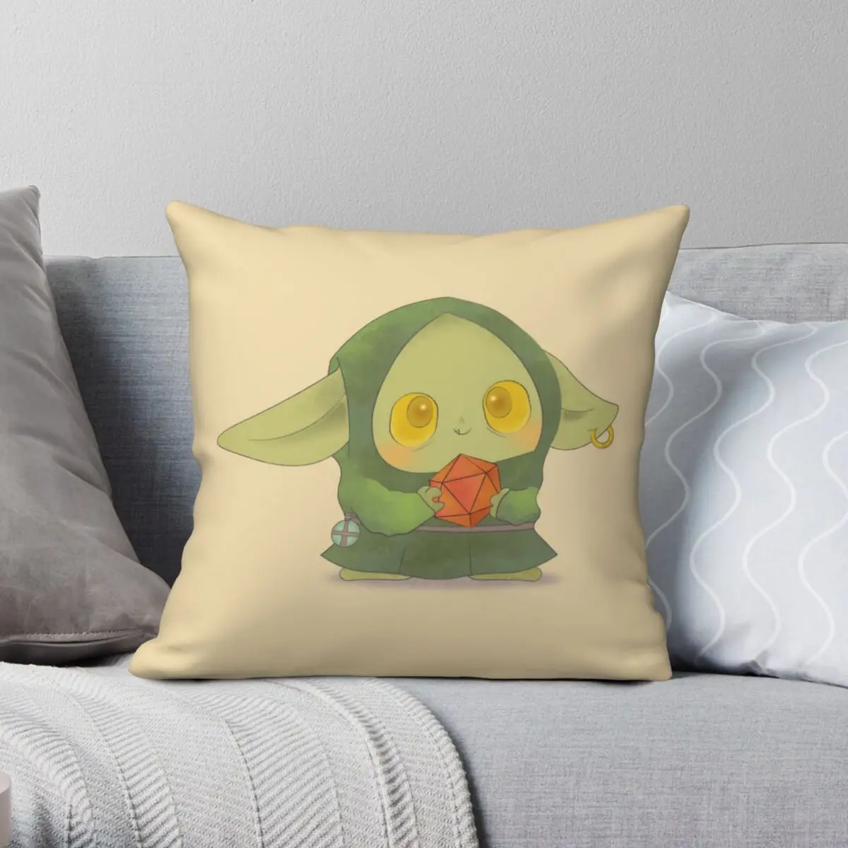 

Dice Goblin Square Pillowcase Polyester Linen Velvet Creative Zip Decorative Throw Pillow Case Sofa Seater Cushion Cover