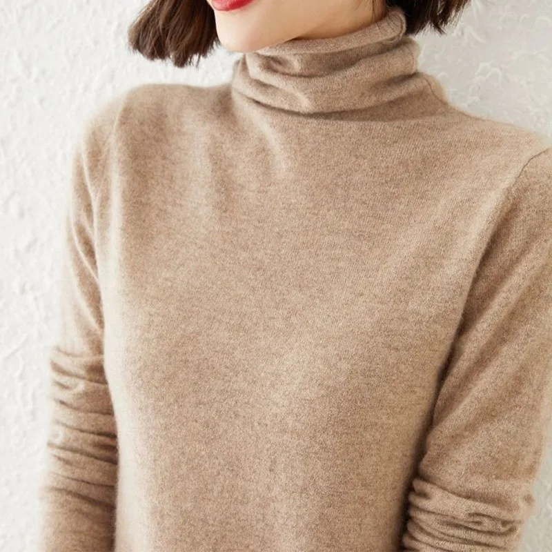 

Новинка Осень 2022 Женская однотонная кашемировая водолазка рубашка женская Свободная Повседневная утепленная популярный универсальный св...