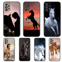 horse galloping horse phone case hull for samsung galaxy a70 a50 a51 a71 a52 a40 a30 a31 a90 a20e 5g a20s black shell art cell c