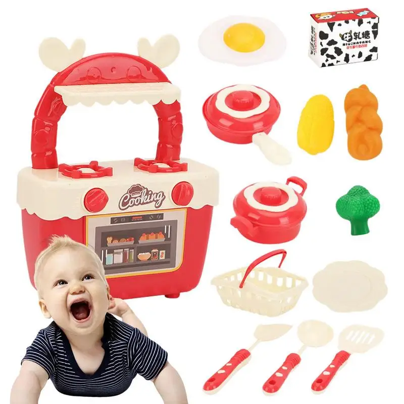 

Kids Kitchen Accessories Set 13Pcs Kids Kitchen Cooking Stove Toy Accessories Toddler Pretend Cooking Playset With Play Pots