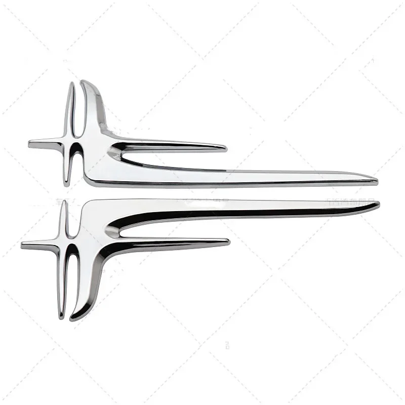 1 пара 3D ABS черные Серебряные Автомобильные Боковые крылья эмблема значок