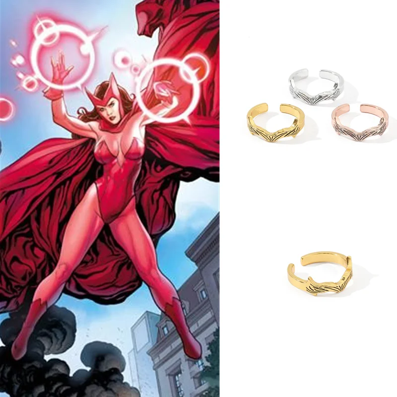 

Movie Scarlet Witch Wanda Helmet Mask Superhero Cosplay Ring Unisex Jewelry Accessories Props