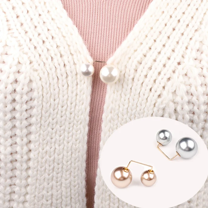 

3Pcs/Set Double Pearl Brooch Pins Anti-fade Exquisite Elegant Brooches for Women Sweater Cardigan Clip Coat Summer Dress Jewelry