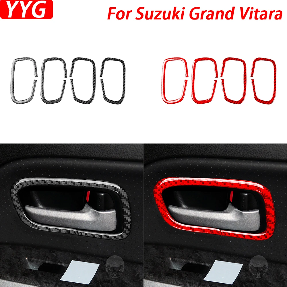 Внутренняя Панель дверной ручки из углеродного волокна для Suzuki Grand Vitara 2006-2013