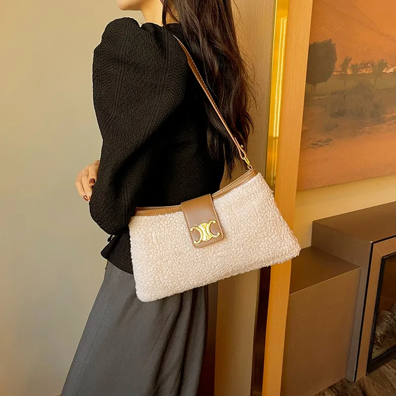 

2024 New Brand Vintage Women's Soft Top Quality Chamois Real Leather Shoulder Underarm Bags Purse Elegant Lady Chains Handbags