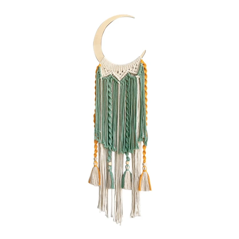 

Macrame Wall Hanging Star Moon Dream Catcher Tapestry Bohemian Bedroom Home Decor Handmade Woven Decoration For Teenage