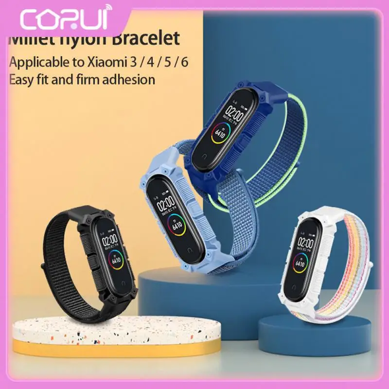 

Multicolor Replacement Wristband 5.5-8.7 Inches Nylon Strap Tpu For Xiaomi Mi Band 6 Thickened Sports Strap Wrist Band